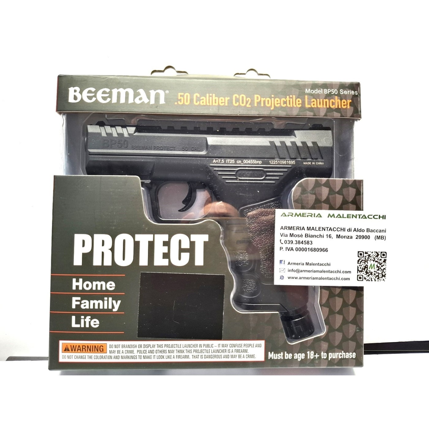 HOME DEFENSE - BEEMAN BP50 CAL.50 CO2 - LIBERA VENDITA + 18 ANNI