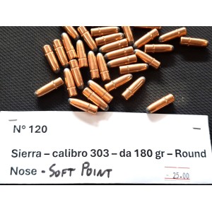 n° 120 palle Cal. 303 da 180 gr - Soft Point
