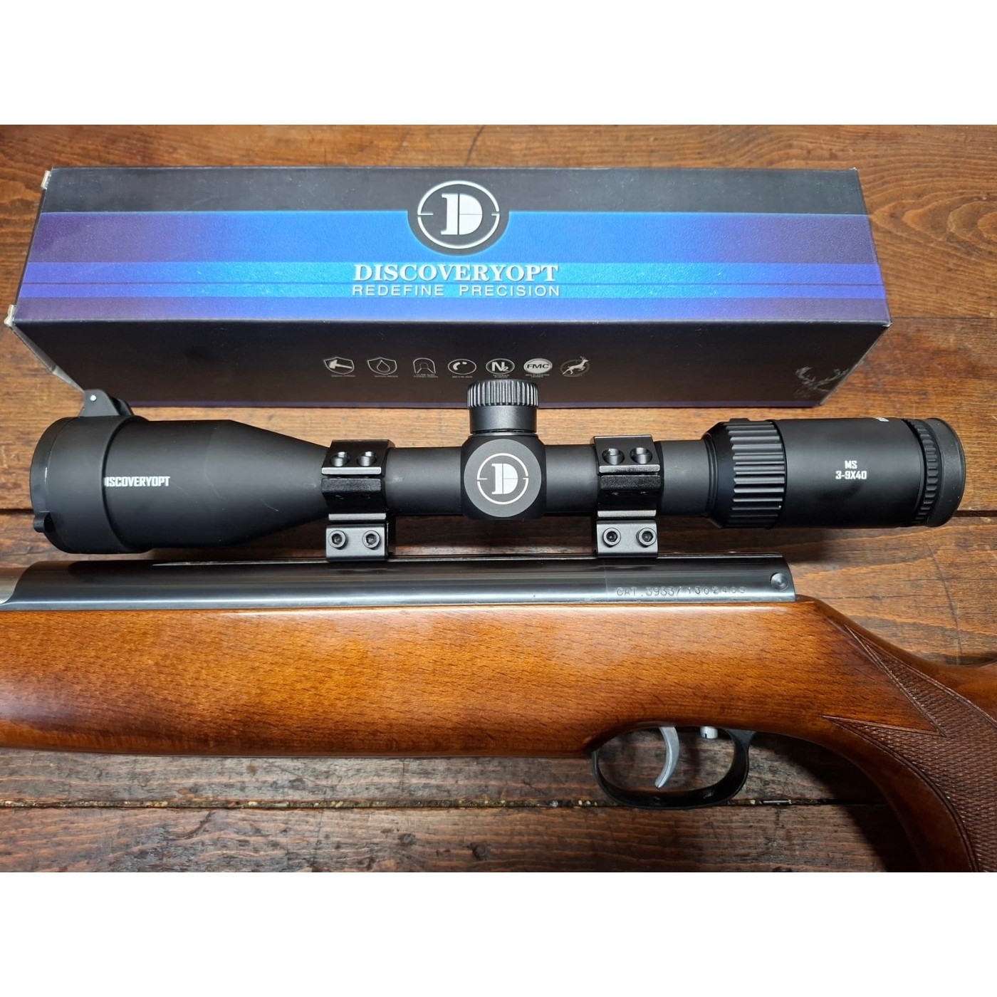 Weihrauch 4,5 HW77 con cannocchiale Discoveryopt MS 3-9x40