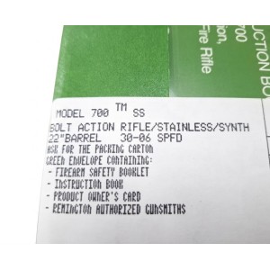 Remington 700  Stainless Synthetic - 30.06 Spri