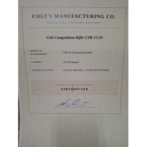Colt Competition Rifle CSR-15.16 - Calibro 223 R - canna da 16 "
