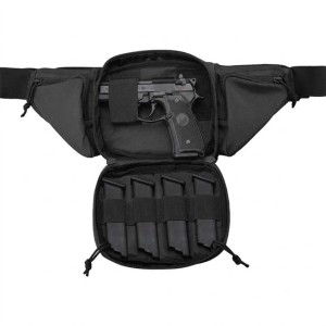 Marsupio nero in cordura con fondina Interna per Beretta 92 / 98 / APX / PX4 Glock 19 / 17 / 43 / 45
