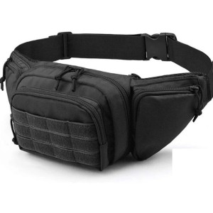 Marsupio nero in cordura con fondina Interna per Beretta 92 / 98 / APX / PX4 Glock 19 / 17 / 43 / 45