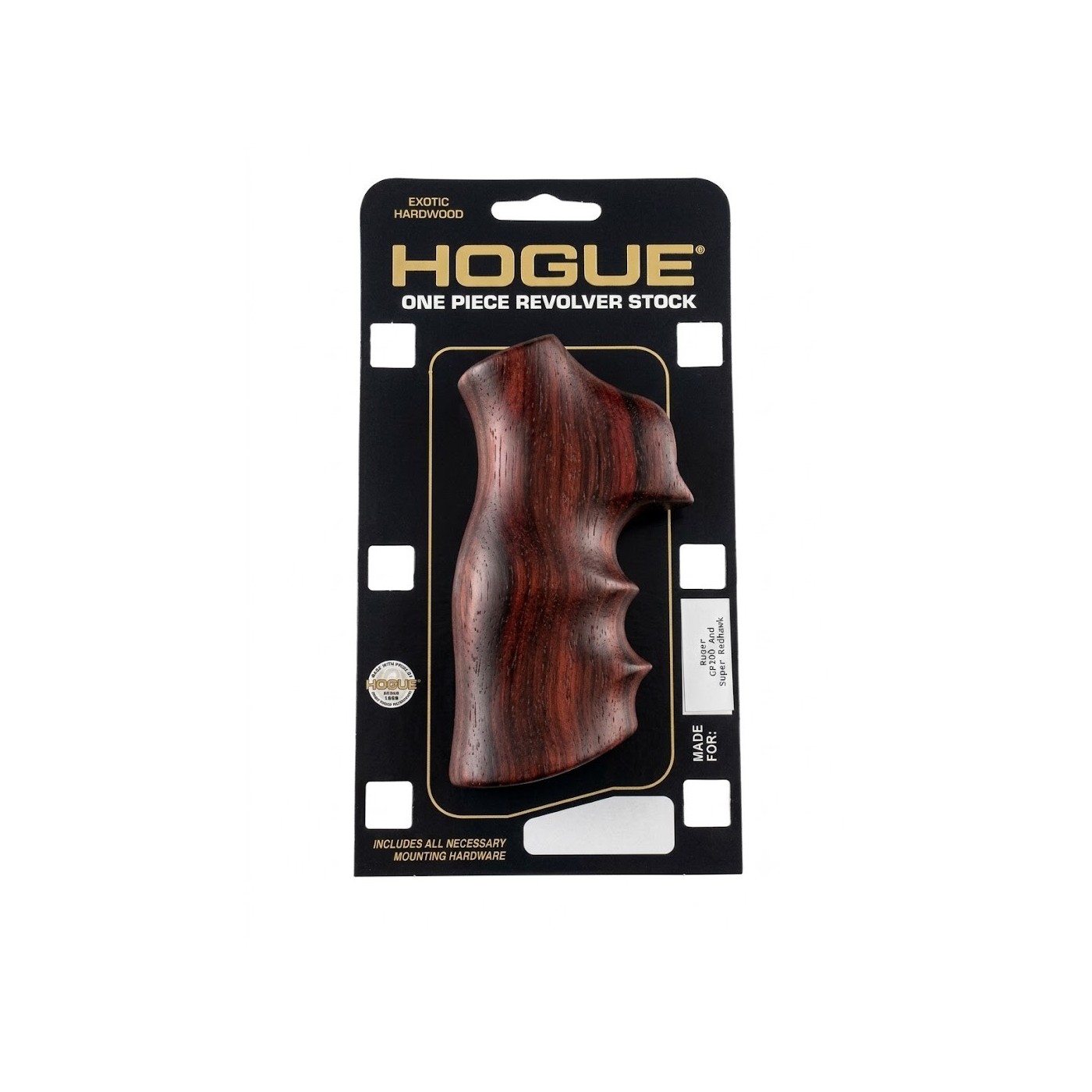 Hogue per Ruger GP100, Super Redhawk - Impugnatura in legno massello Cocobolo - 80800