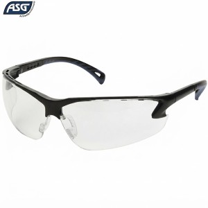 ASG - Occhiali da tiro con lente neutra e astine regolabili