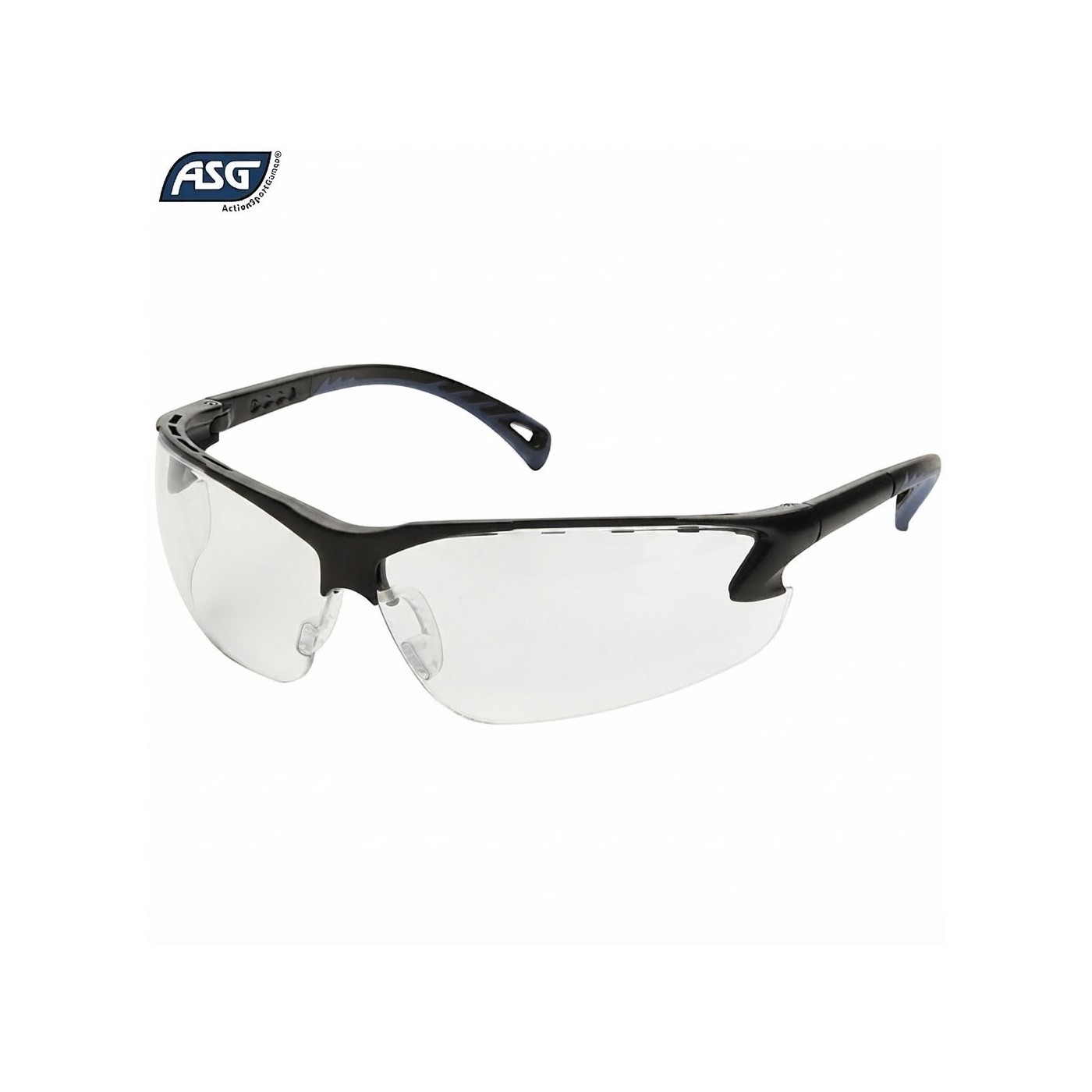 ASG - Occhiali da tiro con lente neutra e astine regolabili