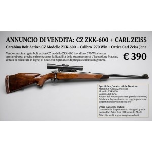 CZ ZKK-600 + Ottica Carl Zeiss .270 Winchester