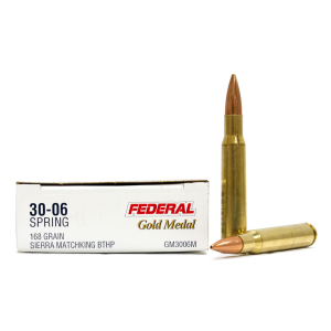 FDERAL GOLD MATCH 30.06 SPRING PALLA SIERRA MATCHKING BTHP DA 168 grs