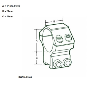 UTG 1" ALTI ATTACCO DIANA 11mm