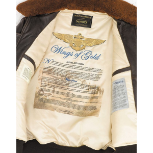 Schott G-1 Top Gun Leather Bomber Jacket TAGLIA L americana XL europea