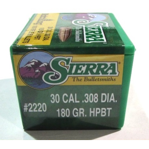 SIERRA PALLA 308" MATCH 180 GR. HPBT 2220 CONF. 100
