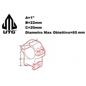 UTG PRO 1" SHINA da 11mm HIGH